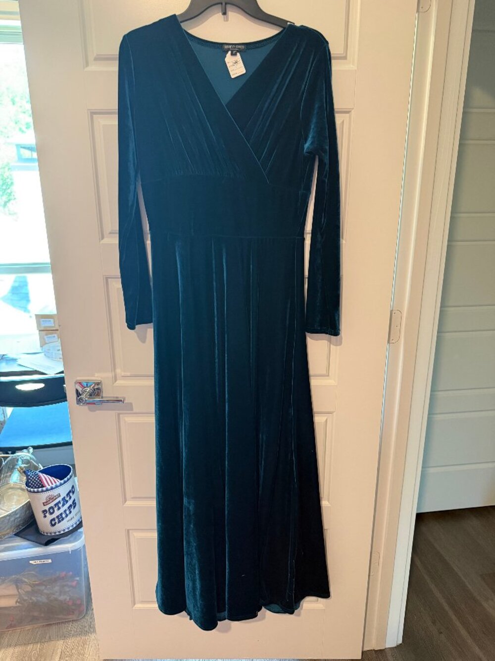Urban Coco Velvet Long Sleeve Maxi Dress